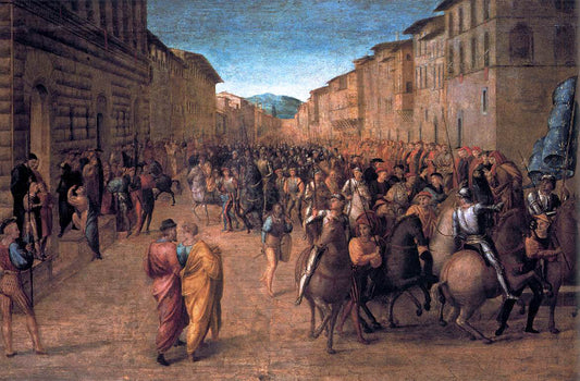  Francesco Granacci Entry of Charles VIII into Florence - Canvas Print