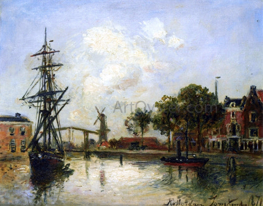  Johan Barthold Jongkind Entry to the Port, Rotterdam - Canvas Print
