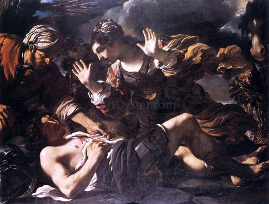  Guercino Ermina Finds the Wounded Tancred - Canvas Print