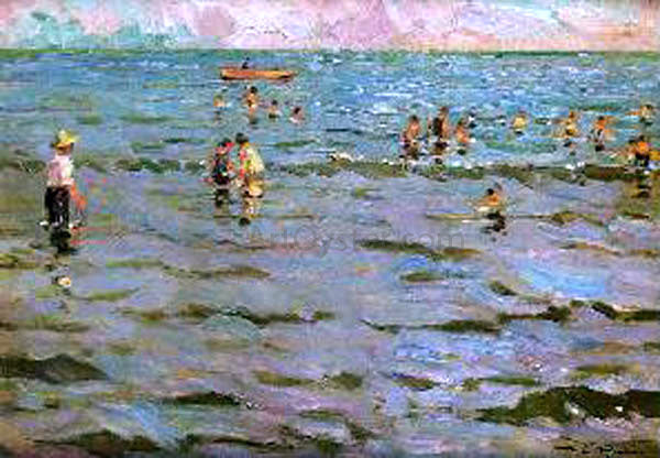  Alberto Pla Y Rubio Escena en el Mar - Canvas Print