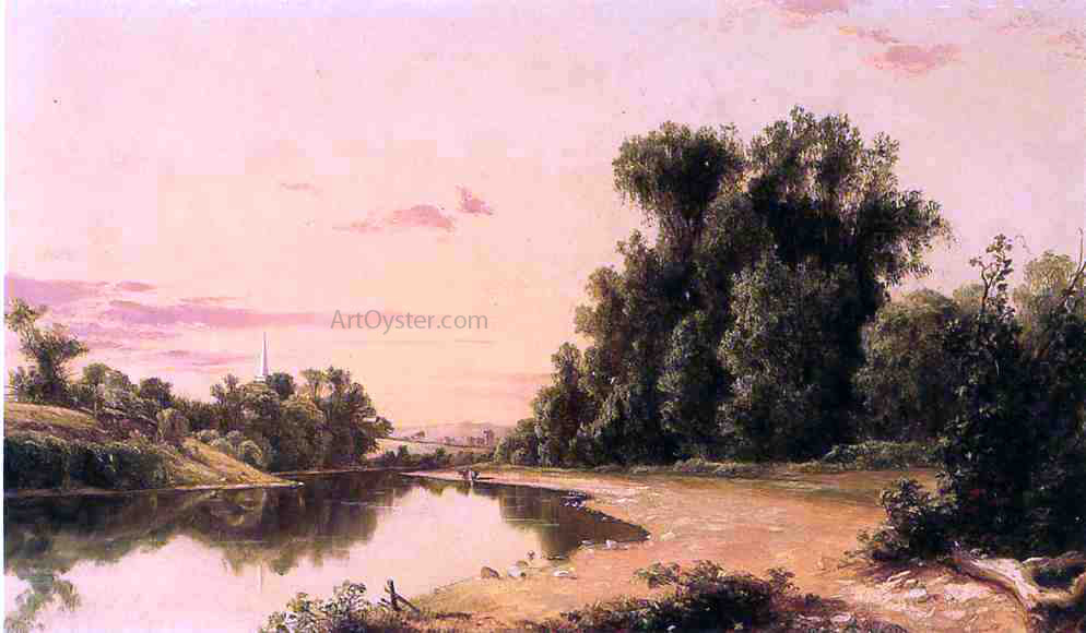  David Johnson Esopus River Landscape, Hurley, New York - Canvas Print