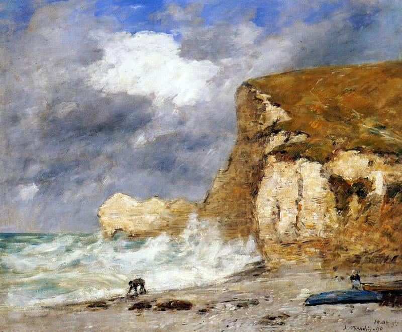  Eugene-Louis Boudin Etretat: the Amont Cliff in November - Canvas Print