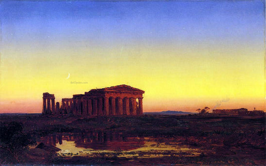  Jasper Francis Cropsey Evening at Paestum - Canvas Print