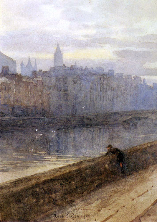  Rose Barton Evening On The River Liffey With St. John's Church In Distance - Canvas Print