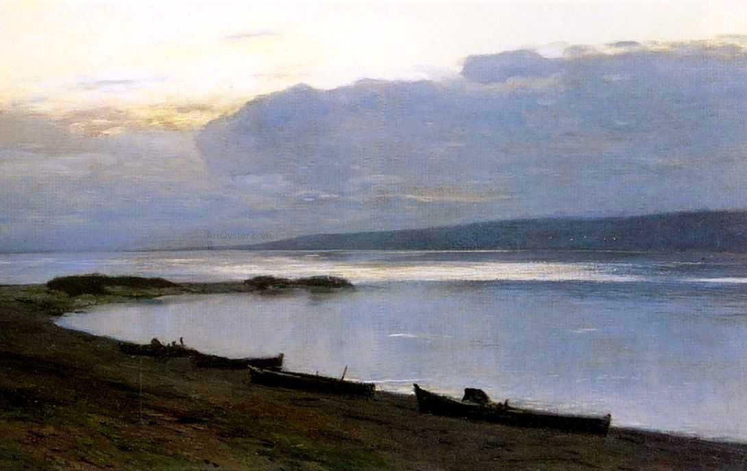  Isaac Ilich Levitan Evening on the Volga - Canvas Print