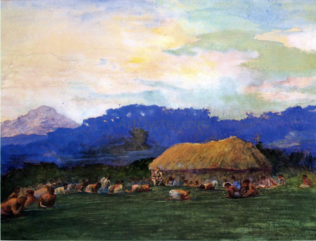  John La Farge Evening Prayer in Devil Country, Fiji, Ngalawana, July 5, 1891 - Canvas Print