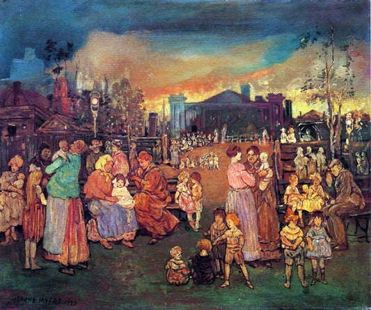  Jerome Myers Evening Recreation (also known as Recreation Pier) - Canvas Print