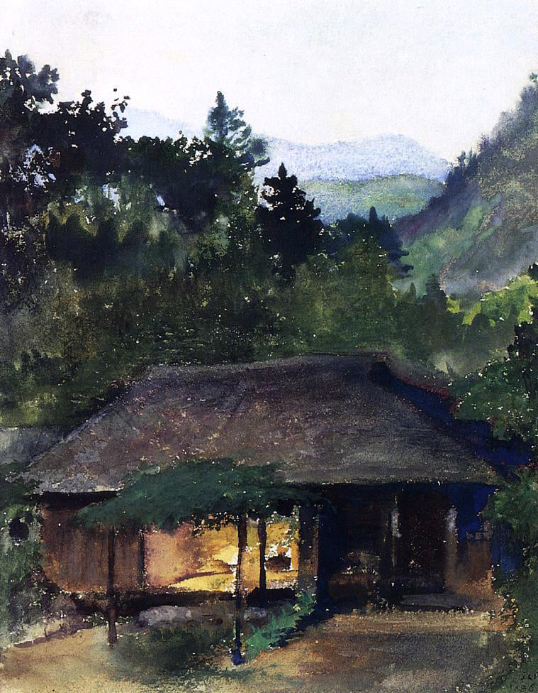  John La Farge Evening Study (also known as Priest's House, Nikko, Japan) - Canvas Print