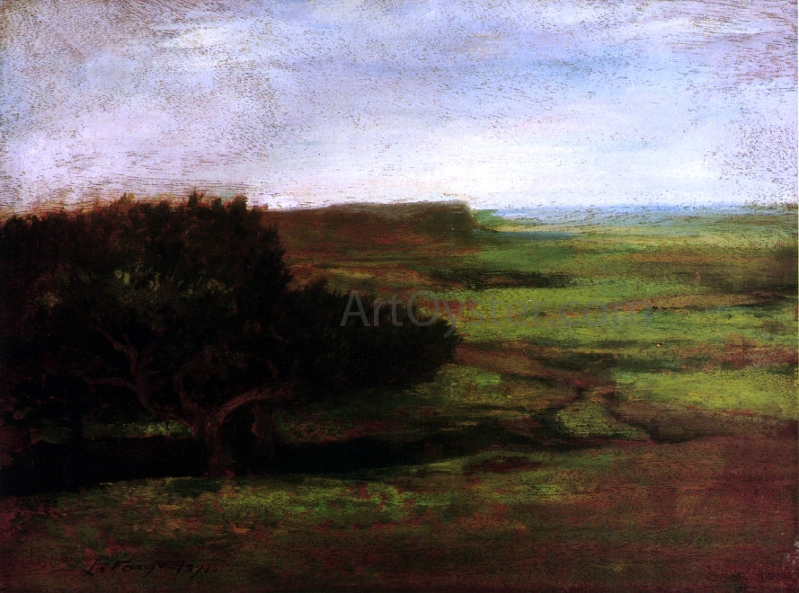  John La Farge Evening Study, New Port, R. I. (also known as From Hazard's Farm, Paradise) - Canvas Print