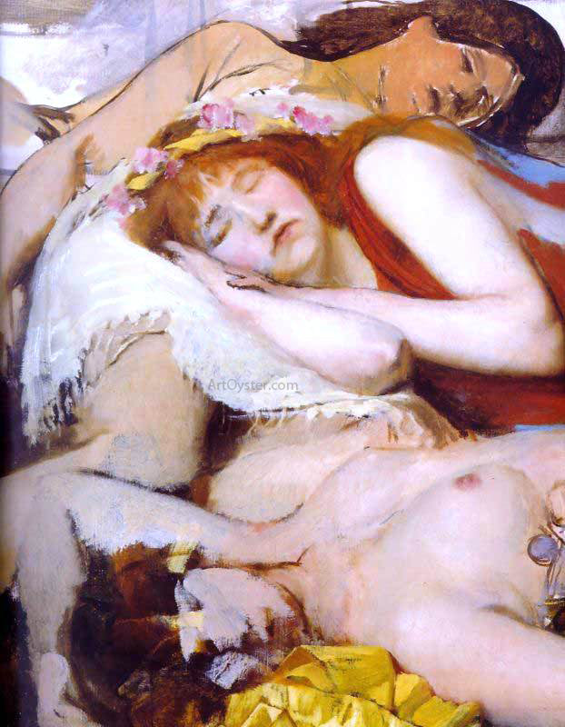  Sir Lawrence Alma-Tadema Exhausted Maenides After the Dance - Canvas Print