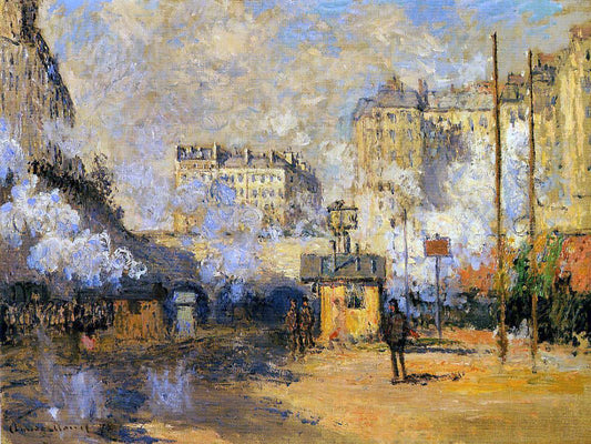  Claude Oscar Monet Exterior of Saint-Lazare Station, Sunlight Effect - Canvas Print