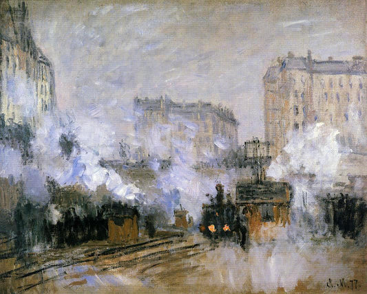  Claude Oscar Monet Exterior of the Saint-Lazare Station, Arrival of a Train - Canvas Print