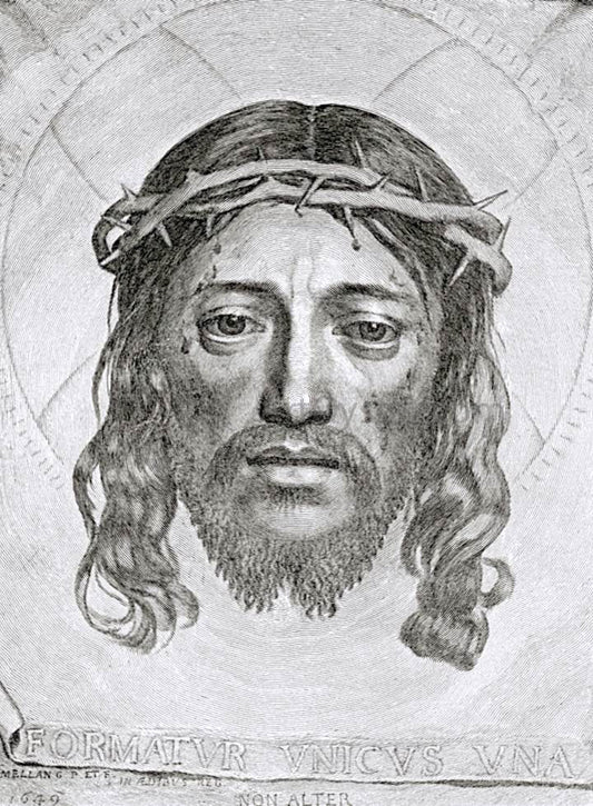  Claude Mellan Face of Christ - Canvas Print