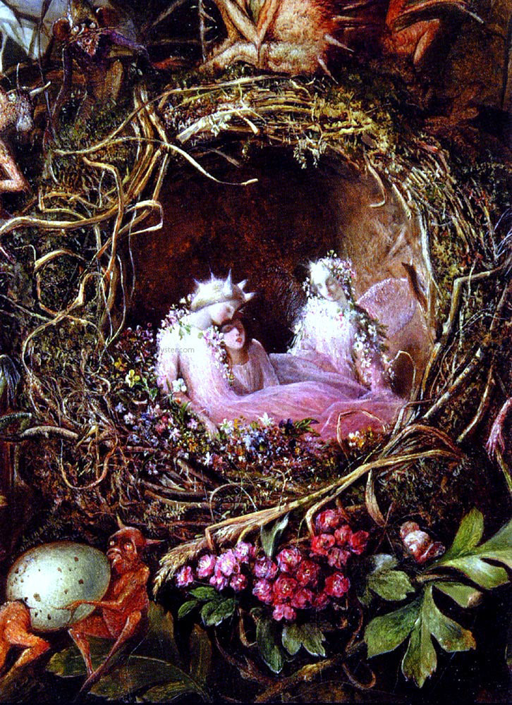  John Anster Fitzgerald Fairies In A Bird's Nest (detail 1) - Canvas Print