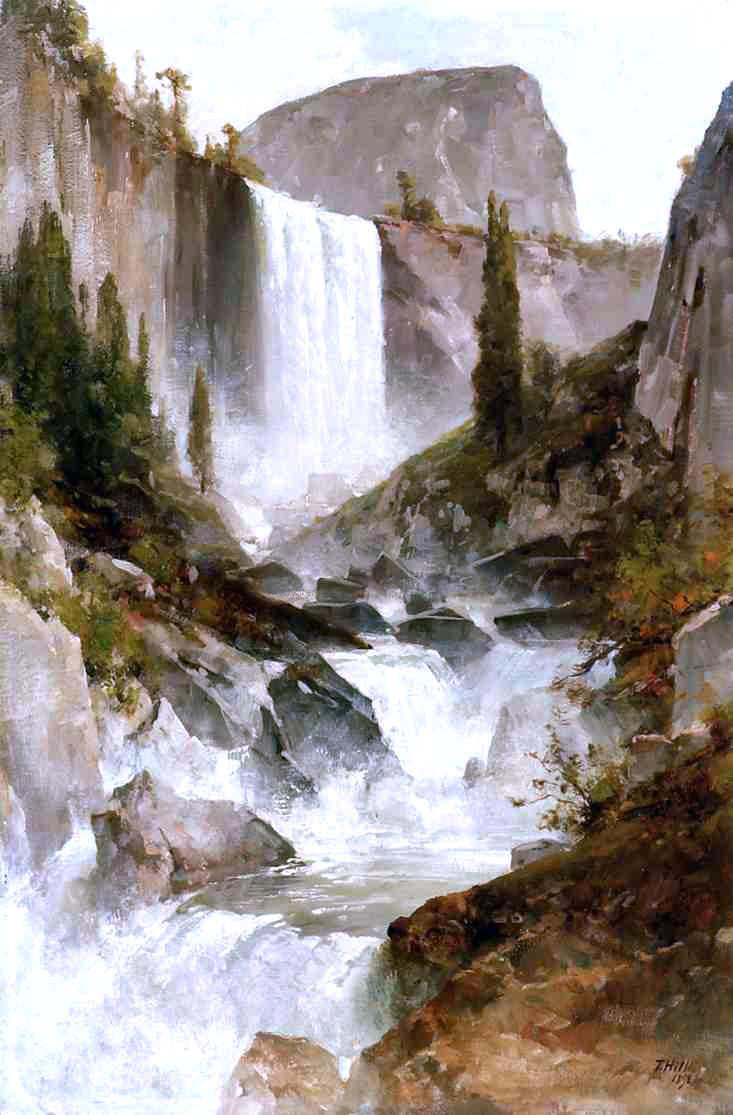  Thomas Hill Falls in Yosemite - Canvas Print