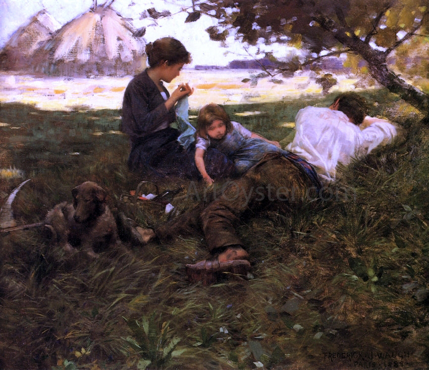  Frederick Judd Waugh Family Resting under a Tree - Canvas Print