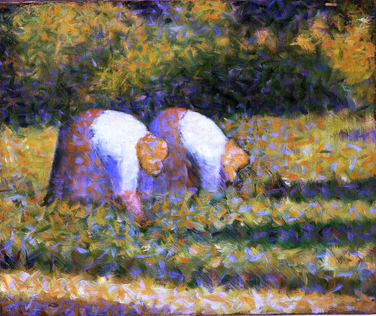  Georges Seurat Farm Women at Work - Canvas Print