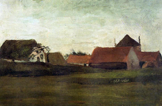  Vincent Van Gogh Farmhouses in Loosduinen near the Hague, in Twilight - Canvas Print