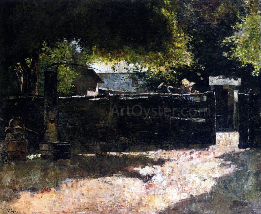  Lesser Ury Farmyard with Well - Canvas Print