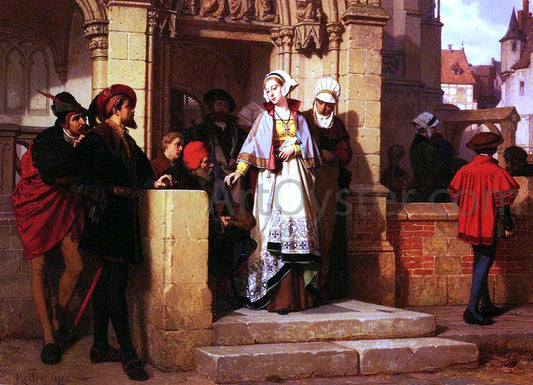  Wilhelm Koller Faust and Mephistopheles Waiting for Gretchen at the Cathedral Door - Canvas Print