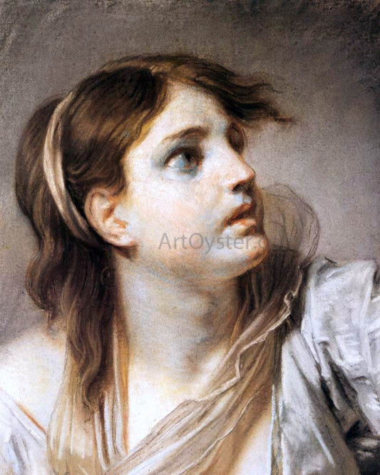  Jean Baptiste Greuze Fear, Expression Head - Canvas Print