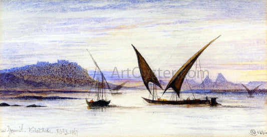  Edward Lear Feluccas on the Nile near Abu-Simbel - Canvas Print