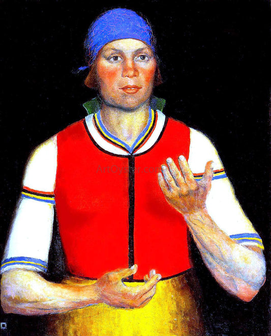  Kasimir Malevich Female Worker in Red - Canvas Print