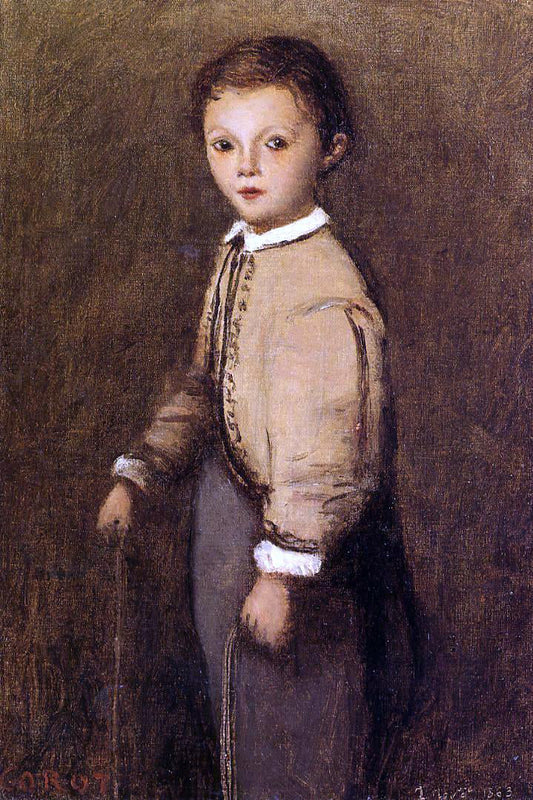  Jean-Baptiste-Camille Corot Fernand Corot, the Painter's Grand Nephew, at the Age of 4 and a Half Years - Canvas Print