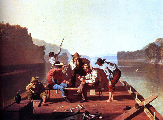  George Caleb Bingham Ferrymen Playing Cards - Canvas Print