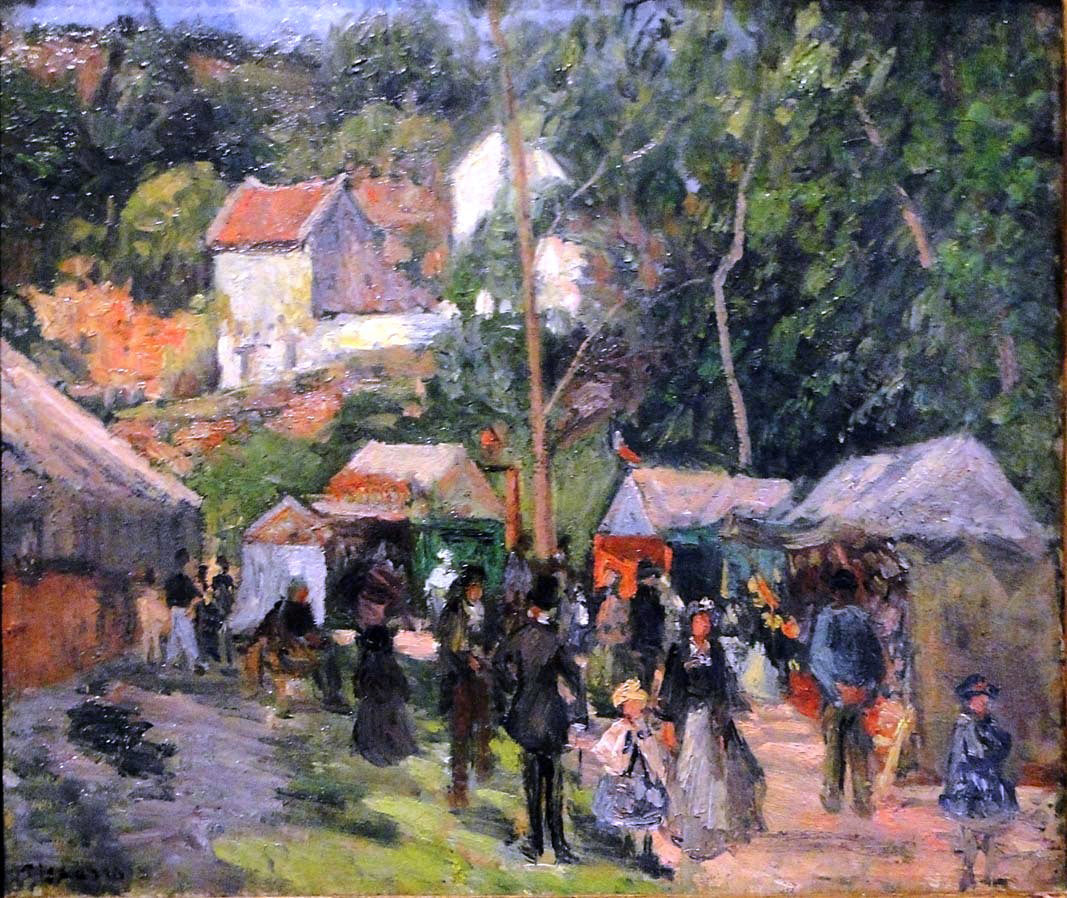  Camille Pissarro A Festival at the Hermitage - Canvas Print