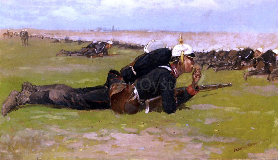  Frederic Remington Field Drill for the Prussian Infantry - Canvas Print
