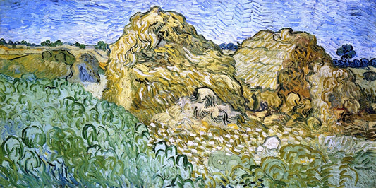  Vincent Van Gogh Field with Stacks of Wheat - Canvas Print