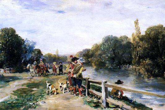  Francisco Domingo Marques Figuras Junto al Rio - Canvas Print