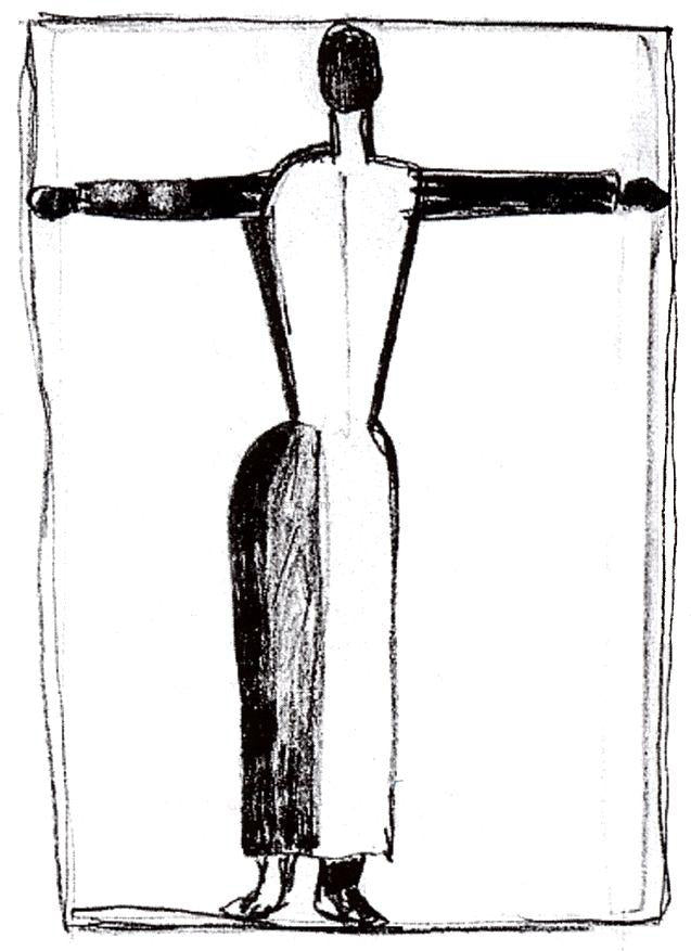  Kazimir Malevich Figure in the Form of a Cross with Raised Hands - Canvas Print