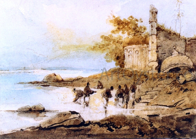  Lottie Figures Bathing in a River - Canvas Print