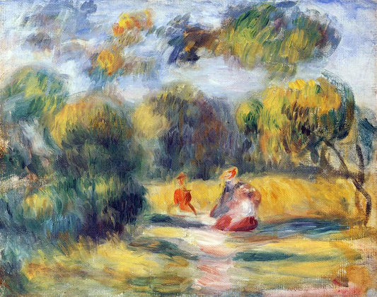  Pierre Auguste Renoir Figures in a Landscape - Canvas Print