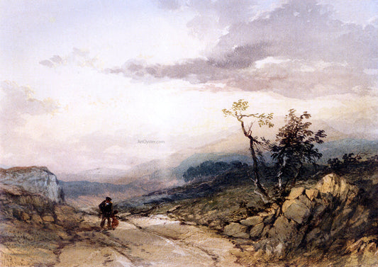  Junior Thomas Miles Richardson Figures On A Country Road Near Ambleside, Westmoreland - Canvas Print