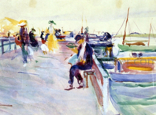  Charles Webster Hawthorne Figures on a Pier - Canvas Print