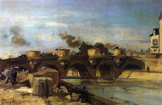  Johan Barthold Jongkind Fire on Pont Neuf - Canvas Print
