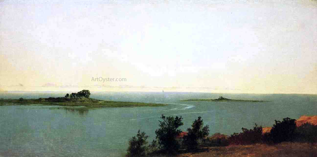  John Frederick Kensett Fish Island from Kensetts Studio on Contentment Island - Canvas Print