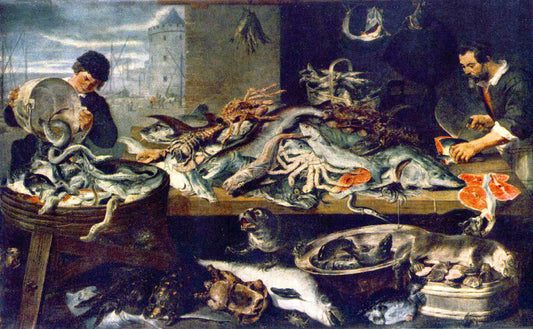  Frans Snyders Fish Shop - Canvas Print