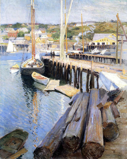  Willard Leroy Metcalf Fish Wharves - Gloucester - Canvas Print