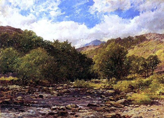  John Syer Fisherman at a Mountain Stream - Canvas Print