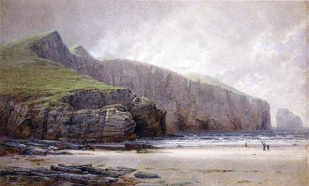  William Trost Richards Fisherman on the Shore, Trebarwith Strand, Cornwall - Canvas Print