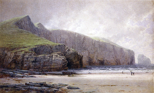  William Trost Richards Fisherman on the Shore, Trebarwith Strand, Cornwall - Canvas Print