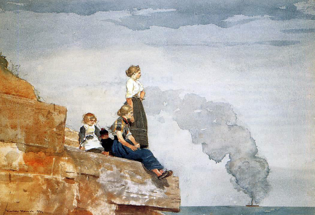  Winslow Homer Fisherman's Family (also known as The Lookout) - Canvas Print