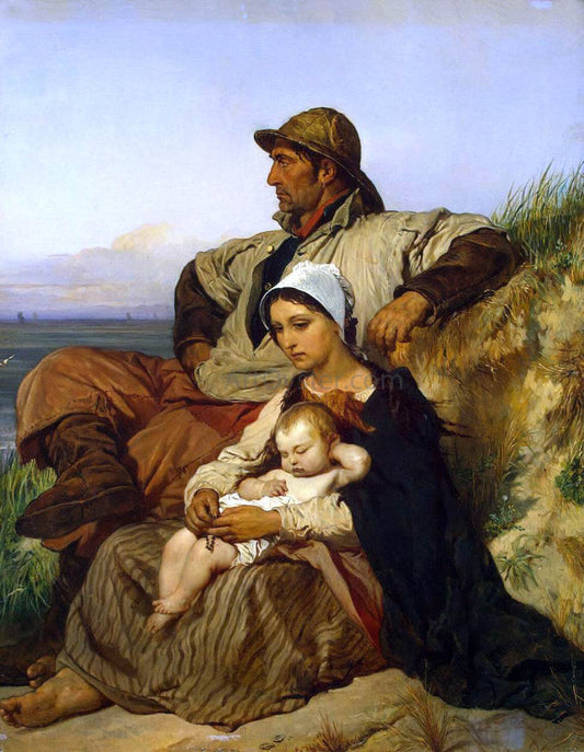  Louis Gallait Fisherman's Family - Canvas Print