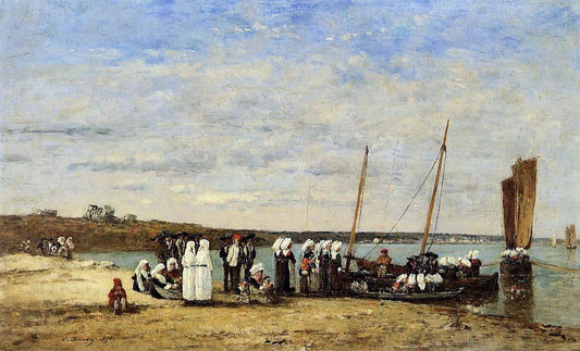  Eugene-Louis Boudin Fishermen of Kerhor Receiving a Blessing at Plougastel - Canvas Print