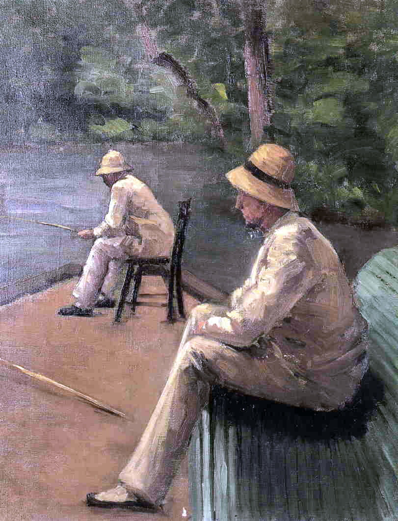  Gustave Caillebotte Fishermen on the Banks of the Yerres - Canvas Print