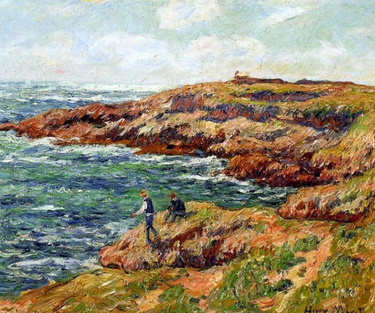  Henri Moret Fishermen on the Breton Coast - Canvas Print